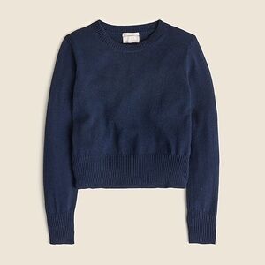 J. Crew Cashmere shrunken crewneck sweater - Navy